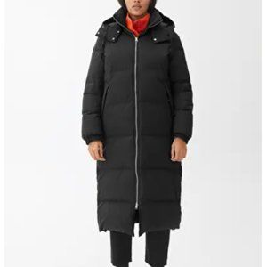 NWT Black Arket Long Down Puffer Coat Sz Small